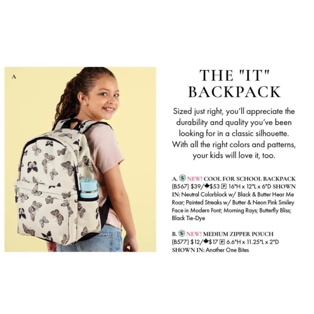 Thirty One Cool for School Backpack NEW Multiple Prints